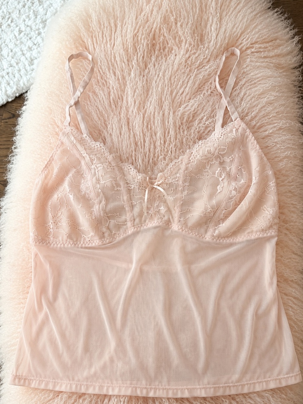 VINTAGE BREEZIES Lace Mesh Bustier Intimate Lingerie Camisole Coquette Top